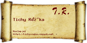 Tichy Réka névjegykártya